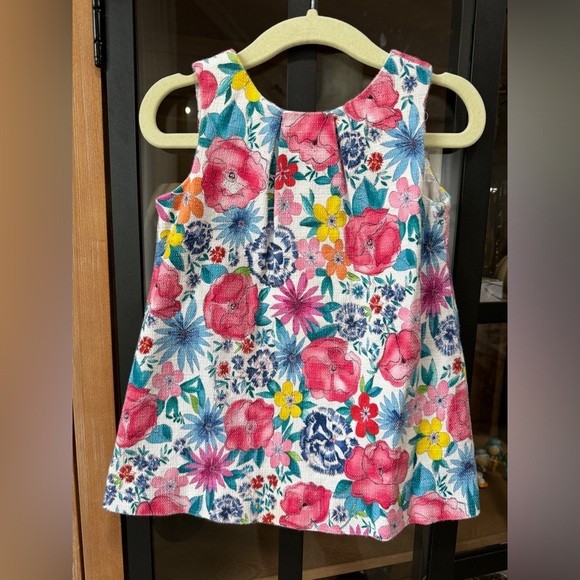 Zara kids floral dress toddler girl rainbow colorful sleeveless textured flowers - Picture 4 of 6